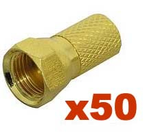 Fiche F haute de gamme dor� - 7 mm sans joint torique - colisage 50 pi�ces