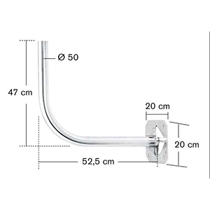 Bras Coud� en Acier - � 50mm - D�port 52,5 cm - Hauteur 47 cm