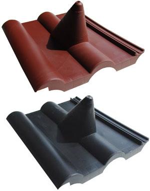 Tuile en plastique avec c�ne n�opr�ne rouge ou noir