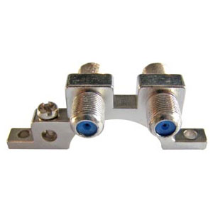 Bloc de masse pour antenne satellite 2 fiches-F femelle/femelle