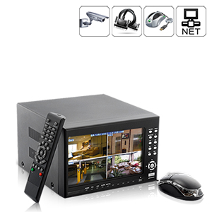 Enregistreur DVR - 4 canaux - 2 Interfaces SATA - avec �cran LCD 7