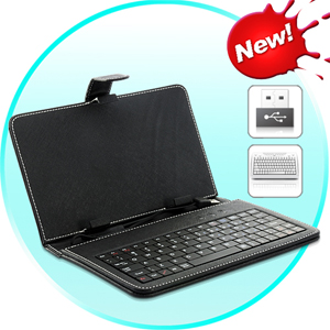Housse en cuir avec clavier pour tablette Android 7 pouces (Samsung Galaxy, HTC Flyer)