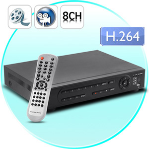 Enregistreur DVR - H.264 - 8 canaux - avec disque dur  500 GB HDD