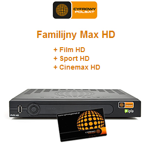 Abonnement Polonais Cyfrowy Polsat Familijny Max HD + Film HD + Sport HD + Cinemax HD 128 cha�nes + D�codeur HD - 12 mois via Hotbird 13� E