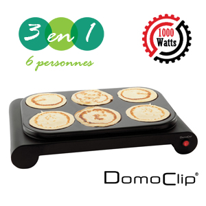 Set mini wok, cr�pi�re et grill pour 6 personnes - 1000 Watts