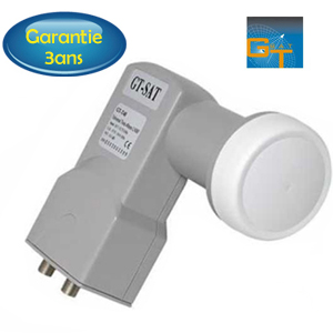 LNB Twin 0.2 dB, 40 mm - GT SAT GTT40 - 3 ans de garantie