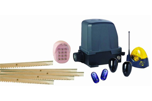 kit coulissant basic, 230v, bloquant, poids vantail 800 kg max, 100 cycles, avec fins de course magnetiques 