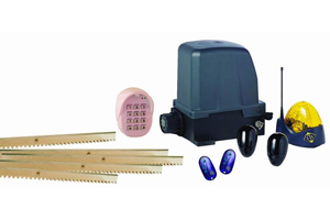 kit coulissant basic, 230v, bloquant, poids vantail 800 kg max, 100 cycles, avec encodeur et retour sur obstacle 