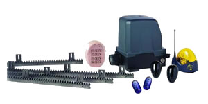 kit coulissant confort, 230v, bloquant, poids vantail 400 kg max, 40 cycles