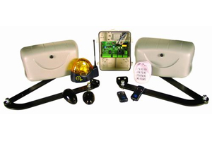 Kit à battants confort à bras avec retour sur obstacle 230V - longueur portail 2 m max - poids vantail 200 Kg max - ouverture 125° max - 40 cycles/jour - garantie 3 ans