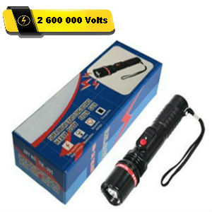 Lampe torche avec paralyseur �lectrochoc de d�fense 2 600 000 Volts rechargeable