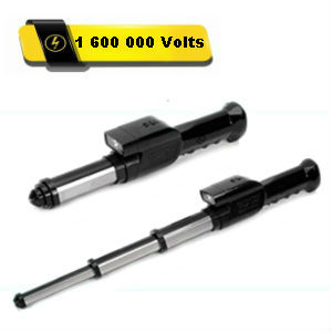Matraque �lectrochoc de d�fense t�lescopique 1 600 000  volts rechargeable avec lampe torche et sir�ne