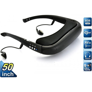 Lunettes vid�o multim�dia - mp3 - �cran virtuel de 50 pouces - Autonome - m�moire interne 4Go - M�moire externe jusqu�� 32Go 