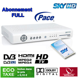 Abonnement Sky Italia HD Complet (Sky TV + Cinema + Calcio + Sport) 12 mois via Hotbird 13 E + Sky box HD 
