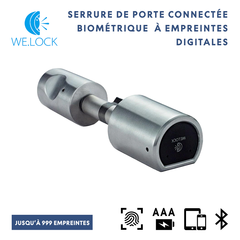 Serrure de Porte Connecte We.Lock Biomtrique  999 Empreintes Digitales avec Ouverture Bluetooth + Application iOS Android