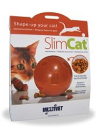 Jouet Interactif - Balle  croquettes pour chat - SLIMCAT Orange