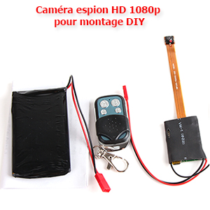 Camra espion HD 1080p pour montage DIY - avec dtection de mouvement - vision nocturne IR - tlcommande - carte MicroSD jusqu 32Go