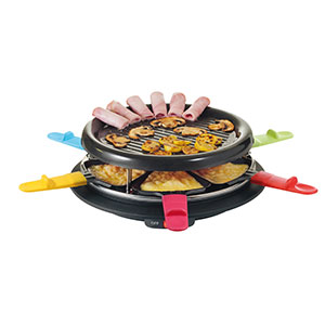 Set � raclette �lectrique pour 6 personnes - Plateau gril m�tal - Livr� avec 6 caquelons - DomoClip DOM198C
