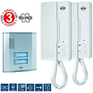 Portier audio collectif 2 combines interphone + platine de rue 2 boutons