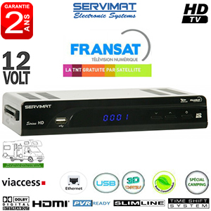 SERVIMAT SIRIUS HD - 12Volts - Dport IR en option - Terminal numrique HD avec carte Viaccess Fransat sur Atlantic Bird 3 + Cordon HDMI offert