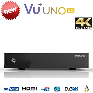 VU+ UNO 4K UHD - TWIN Tuner DVB-S2 FBC - PVR - Dual Core 1.7 - Linux Enigma 2 - 1 CI - 1 lecteur de carte - Dport IR + Cordon HDMI offert