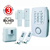 Pack alarme sans fil avec transmetteur d�alerte t�l�phonique - 1 Centrale d�alarme avec transmetteur d�alerte incorpor� + 1 d�tecteurs de mouvement + 2 contacts magn�tiques + 2 t�l�commandes