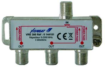 Rpartiteur VRE 300  3 directions - 1entre / 3 sorties - 11dB