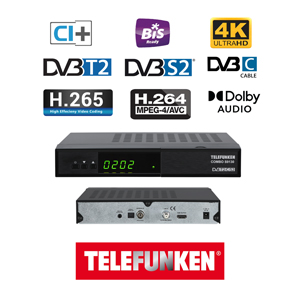 Rcepteur Universel 4K - Telefunken Combo S 9130 - Capot en faade avec accs USB et lecteur CI +