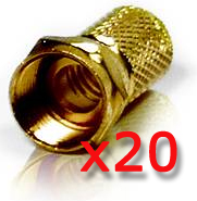 Fiche F haute de gamme doré - 7 mm sans joint torique - colisage 20 pièces