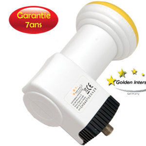 LNB Single 0.1dB Golden Interstar - Compatible TVHD - 7ans de garantie