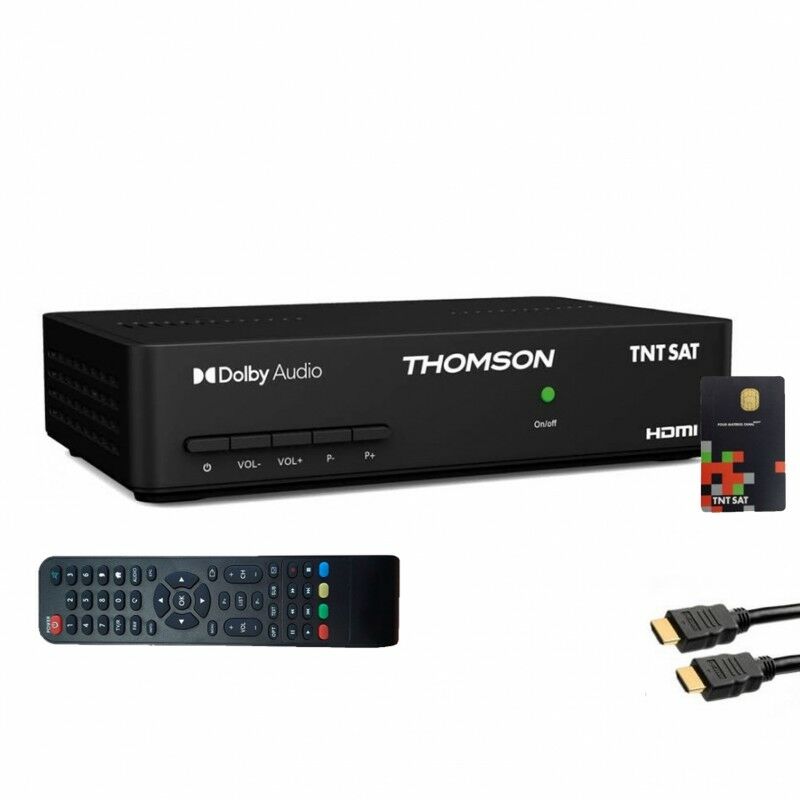 Pack Récepteur TV Satellite Full HD THOMSON THS806 + Carte d’accès TNTSAT + Câble HDMI - Noir