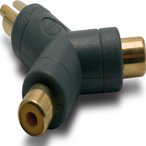 Adaptateur audio 2 RCA fem / 1 RCA mle-METRONIC