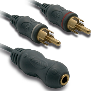 Cable adaptateur Jack 3,5 fem / 2 RCA mâles-METRONIC