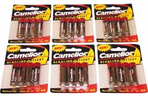 Lot de 24 Piles alcaline AA - LR6 - 1.5V - 2600mAh - camelion