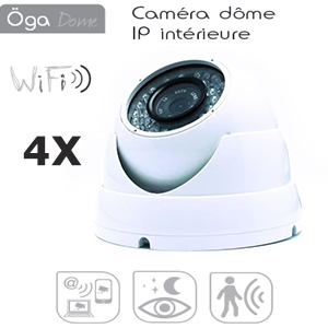 Lot de 4 Caméras IP dôme intérieure - PlugPlay - AVIDSEN 123213