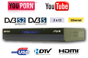 Optex Styx Kappa - Terminal num�rique HD Linux - 1 lecteur de carte - 2 CI - USB - ETHERNET + Cordon HDMI offert