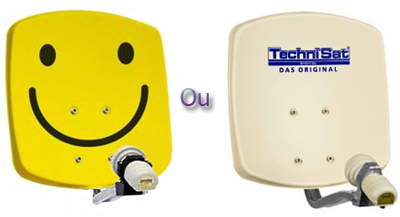 Parabole en aluminium 33cm (33 x 33cm) - Smiley Jaune ou Beige - Technisat DigiDish 33