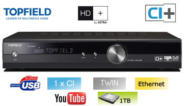 Topfield SRP 2401 CI+ - Terminal numerique HD - Double tuner - HDD 1TB (1000GB) - 1 CI - 1 CI+ - USB - Ethernet + Cordon HDMI offert