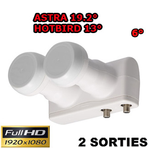 LNB Monobloc 6 TWIN 0.1dB - 40mm - Maximum ProLine  - Compatible HDTV