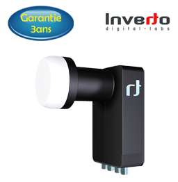 LNB Quad 0.2 dB - 40 mm - Inverto Black Ultra - 3 ans de garantie