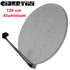 Parabole en aluminium Ø 125 cm (124,5 x 133,5 cm) OFFSET monture AZ/EL Gris clair - Gibertini 