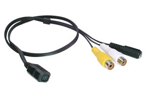 Cble pour camra - femelle 4PIN - 2 x femelle RCA - femelle DC