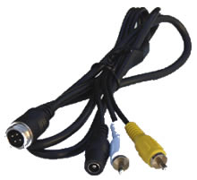 Cble de jonction - mle 4PIN- 2 x femelle RCA - mle DC