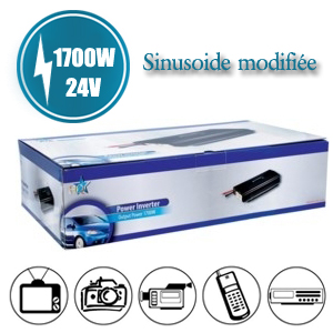 Convertisseur de tension 1700w 24v vers 220v sinusoide modifiee