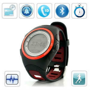 Montre bracelet Moniteur de fréquence cardiaque - montre de sport - Bluetooth - Alerte avec vibration pour les appels entrants