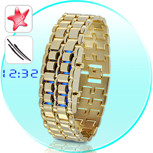 Gold Samurai - Montre LED style Japonais