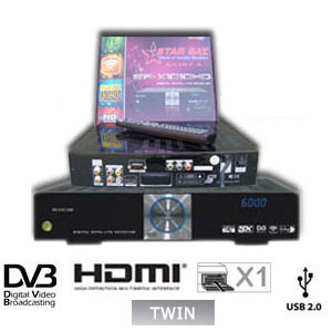 STARSAT DC 8000 - Terminal numerique HD, 1 lecteur de carte, double tuner,  2 USB, Ethernet + Cordon HDMI offert