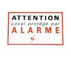 Etiquette local protege alarme 105x65mm