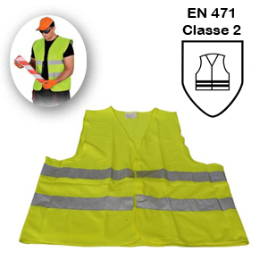 Gilet de scurit jaune fluo 2 bandes - classe 2 - EN471 - Taille unique