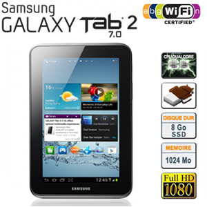 Samsung Galaxy Tab 2 - 7.0 - Wi-Fi - 8Go - Noir